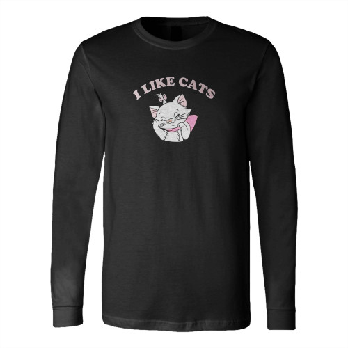 I Like Cats Cartoon Cat Drawing Long Sleeve T-Shirt Tee