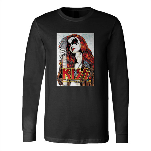 Kiss Freedom To Rock Tour 2016  Gene Simmons Ace Frehley Paul Stanley Rock Candy S Long Sleeve T-Shirt Tee