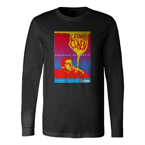 Leonard Cohen Vintage Concert Poster Long Sleeve T-Shirt Tee