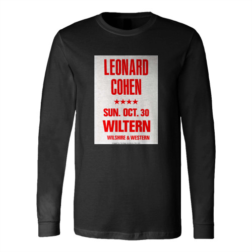 Leonard Cohen Wiltern Theatre Concert Poster Long Sleeve T-Shirt Tee