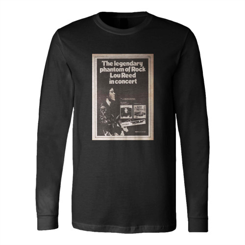 Lou Reed Phantom Of Rock Poster Size Concert Advert 1973 Long Sleeve T-Shirt Tee