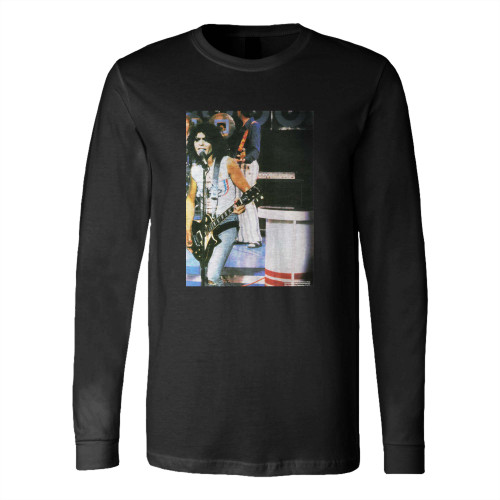 Marc Bolan (T Rex) And Gibson Guitar Magazine Photo Long Sleeve T-Shirt Tee