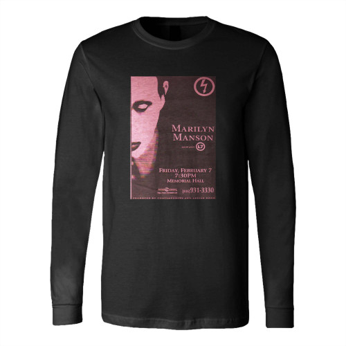 Marilyn Manson At Memorial Hall Kansas City Kansas United States Long Sleeve T-Shirt Tee