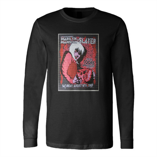 Marilyn Manson Slayer Concert Poster 2007 Long Sleeve T-Shirt Tee