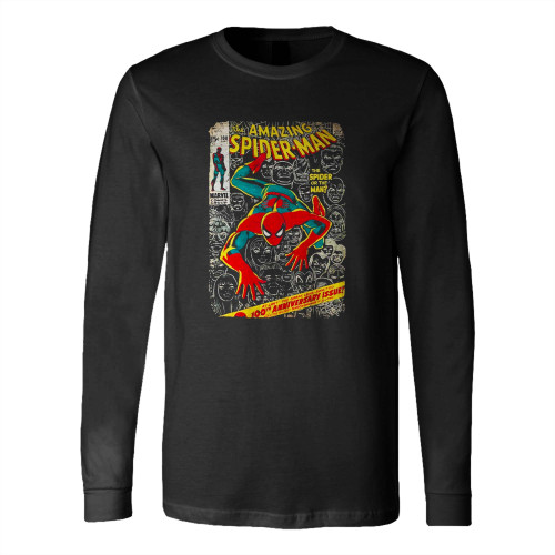 Marvel Spider-Man Comic Book Long Sleeve T-Shirt Tee