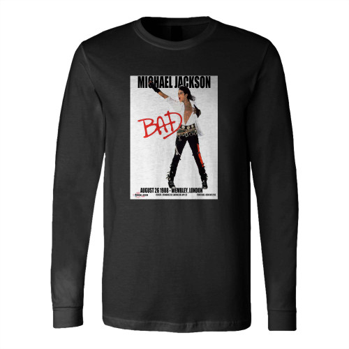Michael Jackson Poster During The Bad Tour Long Sleeve T-Shirt Tee