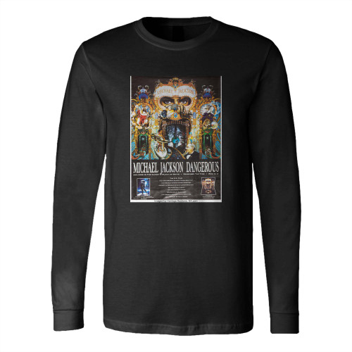 Michael Jackson Uk Dangerous Tour Poster Long Sleeve T-Shirt Tee