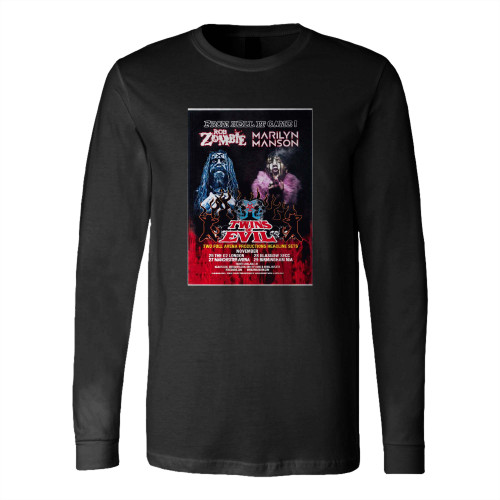 Original Concert Poster 2012 Rob Zombie And Marilyn Manson Twins Of Evil United Kingdom Long Sleeve T-Shirt Tee