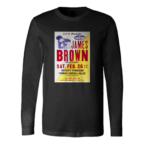 Rare James Brown Mr Dynamite 1966 Boxing Style Concert Long Sleeve T-Shirt Tee