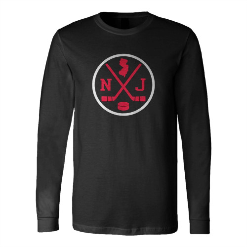 Retro New Jersey Hockey Team Emblem Vintage Long Sleeve T-Shirt Tee