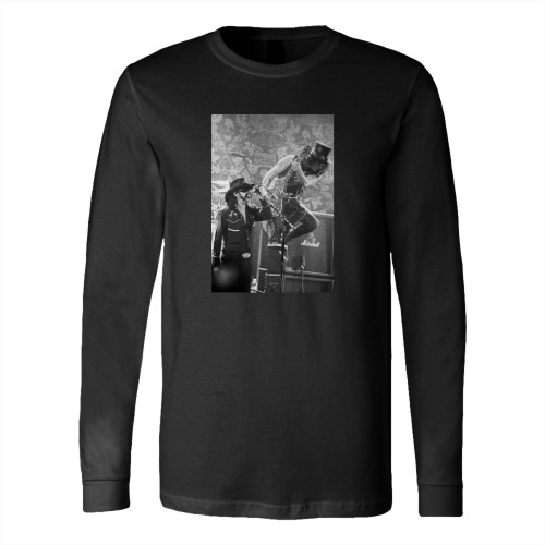 Slash Lemmy Kilmister Motorhead Polyester Fabric Poster Long Sleeve T-Shirt Tee