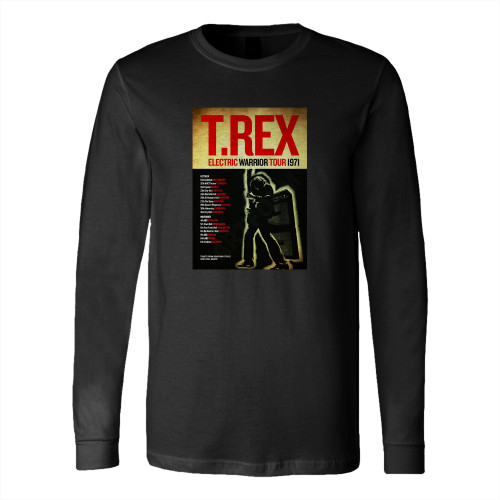 Trex Marc Bolan Reimagined Electric Warrior 1971 Tour Poster Long Sleeve T-Shirt Tee
