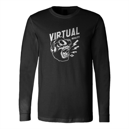 Virtual Reality Monkey Sunglasses Headphone Long Sleeve T-Shirt Tee