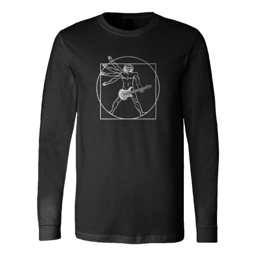 Da Vinci Vitruvian Man Guitar Rock 1 Long Sleeve T-Shirt Tee