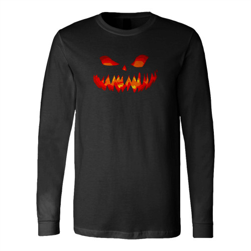 Halloween Pumpkin Face 1 Long Sleeve T-Shirt Tee