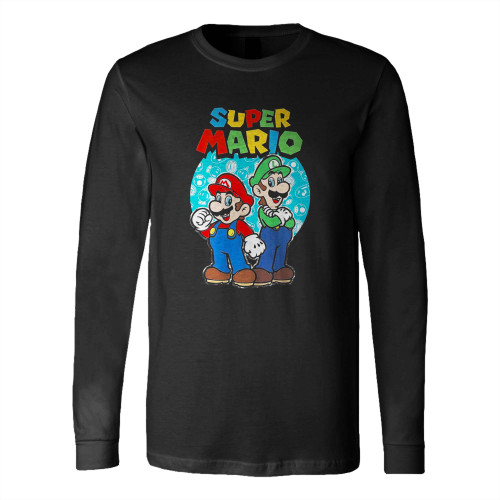 Nintendo Super Mario Luigi Mario 1 Long Sleeve T-Shirt Tee