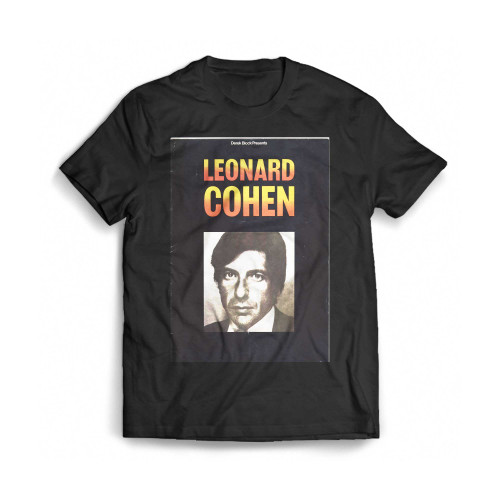 1974 Leonard Cohen Tour Program Doubles Down On Cover Art Poster Mens T-Shirt Tee