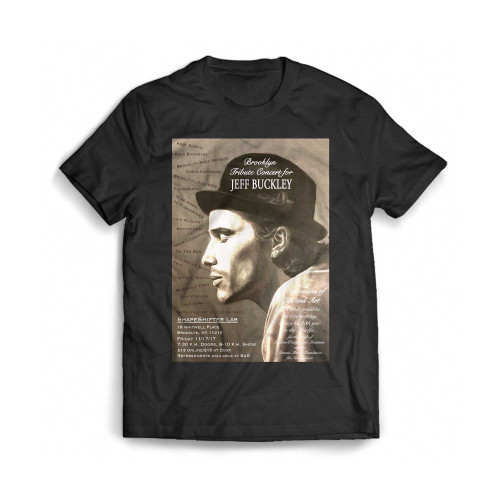 2017 Brooklyn Jeff Buckley Tribute Set List & Artist Info Mens T-Shirt Tee