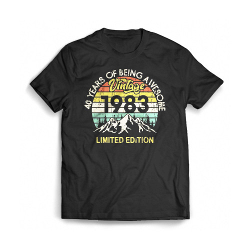 40 Years Of Being Awesome Tee 40Th Birthday Vintage 1983 Mens T-Shirt Tee