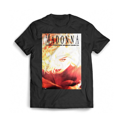 Authentic Original 1990 Madonna Blond Ambition World Tour 1990 Mens T-Shirt Tee