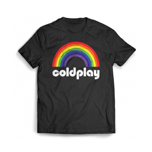 Coldplay Rainbow Vintage Mens T-Shirt Tee