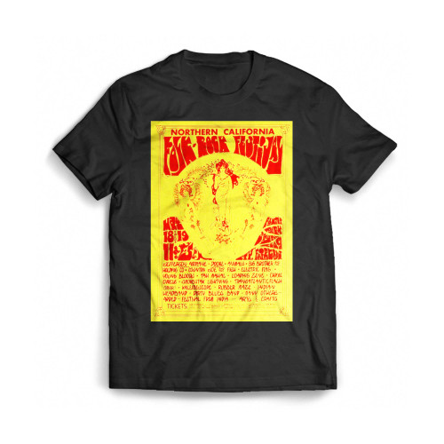 Concert Poster Northern California Folk Rock Festival 1969 Mens T-Shirt Tee