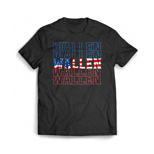 Cute Wallen American Flag Red White Blue Mens T-Shirt Tee