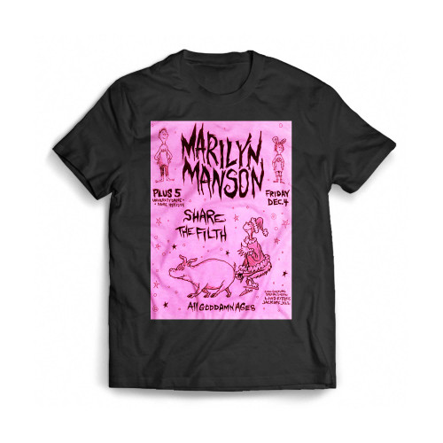 Early Marilyn Manson Concert Flyer 1992 Mens T-Shirt Tee
