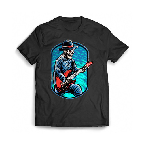 Guitarist Skull Music Artsy Mens T-Shirt Tee