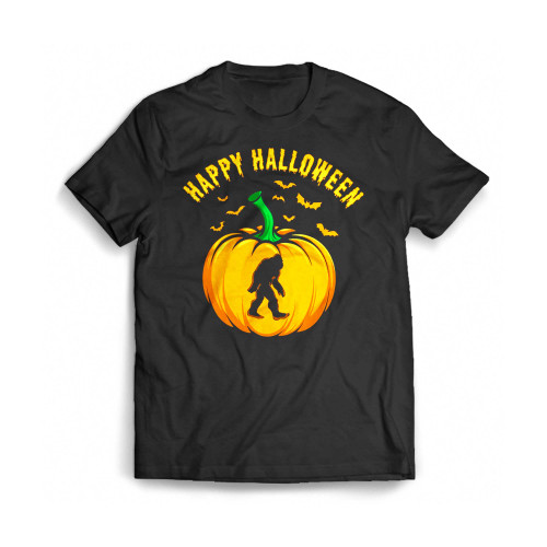 Happy Halloween Sasquatch Cryptid Halloween Pumpkin Mens T-Shirt Tee