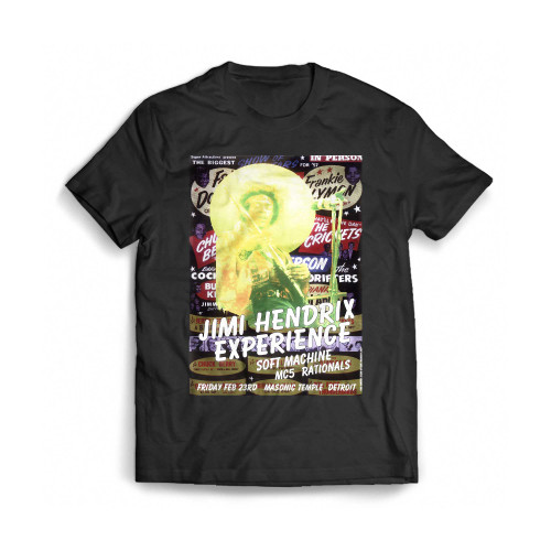 Jimi Hendrix Detroit Psychedelic Rock Concert Mens T-Shirt Tee