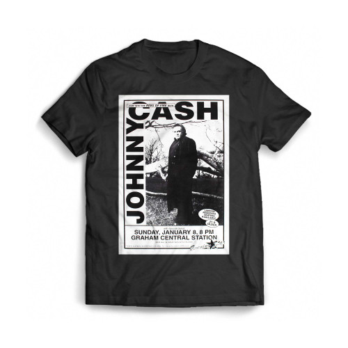 Johnny Cash Vintage January Concert Unsigned Mens T-Shirt Tee