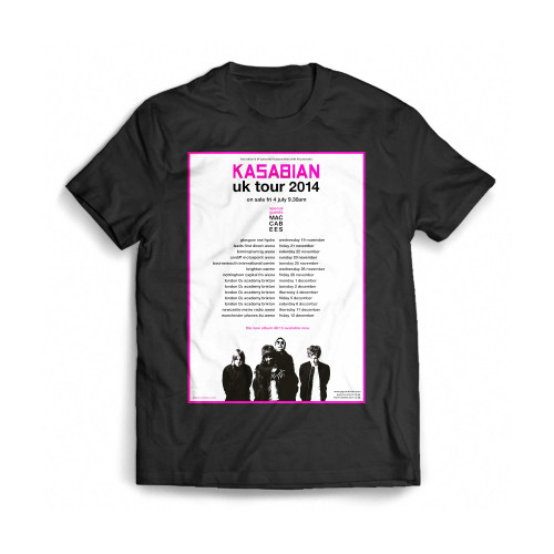 Kasabian Maccabees Uk Tour 2014 Concert Mens T-Shirt Tee