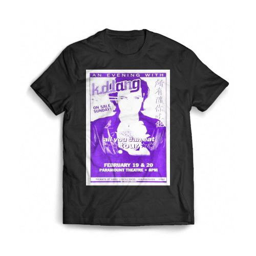 Kd Lang Vintage Concert From Paramount Theatre Mens T-Shirt Tee