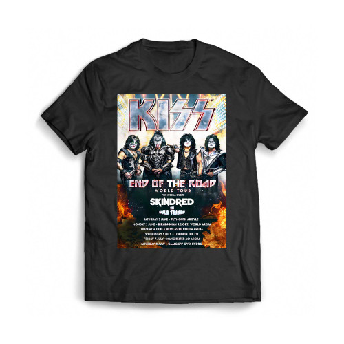 Kiss End Of The Road World 2023 Tour Uk Tour Mens T-Shirt Tee