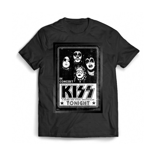 Kiss Live In Concert Kiss Band Heavy Metal Music Merch 1970S Retro Vintage Concert Tour Mens T-Shirt Tee