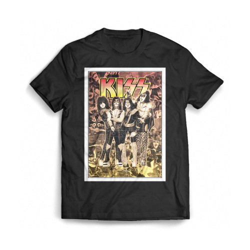 Kiss White Wood Framed Band Mens T-Shirt Tee