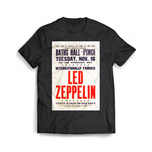 Led Zeppelin In Concert At Ipswich 0678 The Vintage Music Shop Mens T-Shirt Tee