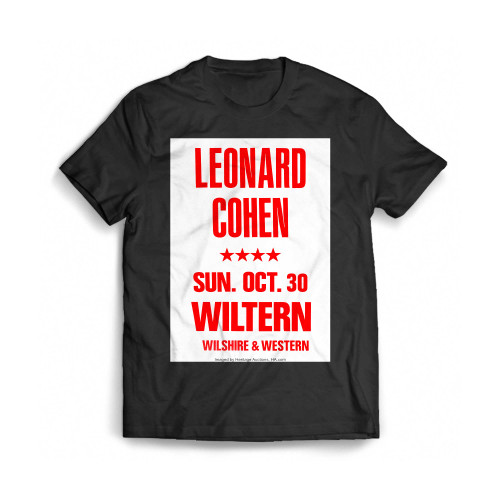 Leonard Cohen Wiltern Theatre Concert Poster Mens T-Shirt Tee
