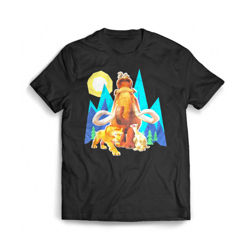 Manfred Diego Sid And Scrat Cutout Mens T-Shirt Tee