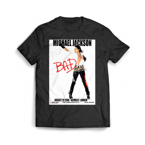 Michael Jackson Poster During The Bad Tour Mens T-Shirt Tee
