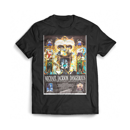 Michael Jackson Uk Dangerous Tour Poster Mens T-Shirt Tee