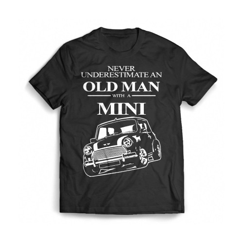 Old Man With A Mini Cooper Funny Cool Retro Mens T-Shirt Tee