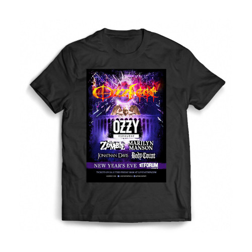 Ozzy Rob Zombie Marilyn Manson More To Play Ozzfest New Year'S Eve Show Mens T-Shirt Tee