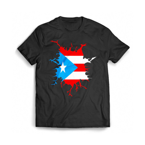 Puerto Rico Inside Flag Mens T-Shirt Tee