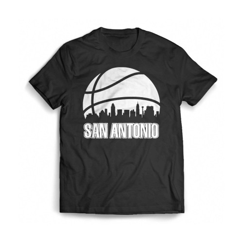 Retro San Antonio Basketball Fan City Skyline Mens T-Shirt Tee