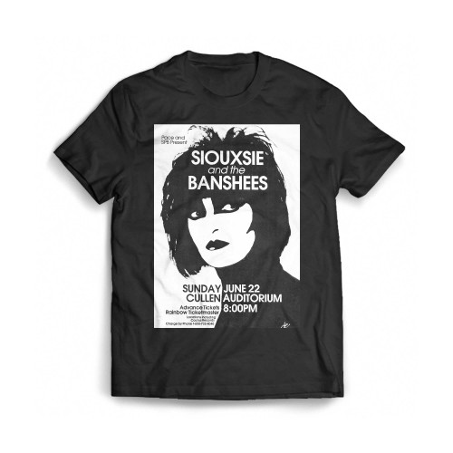 Siouxsie & Banshees Poster Vintage Concert Poster Mens T-Shirt Tee