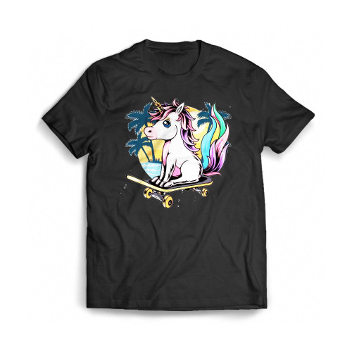 Skater Unicorn Artsy Animal Mens T-Shirt Tee