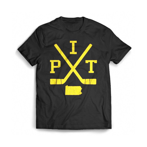 Vintage Pittsburgh Hockey Sticks Retro Mens T-Shirt Tee