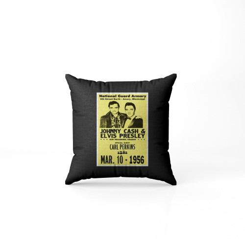 Elvis Presley Johnny Cash National Guard Armory Vintage Style Showprint Pillow Case Cover